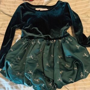 Elegant Velvet Kids Formal Dress in Teal